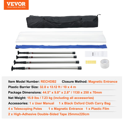 VEVOR Dust Barrier Zipper Kit