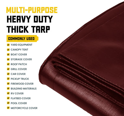 Core Tarps 40-ft x 80-ft Maroon Waterproof Commercial Polyethylene 20-mil Tarp