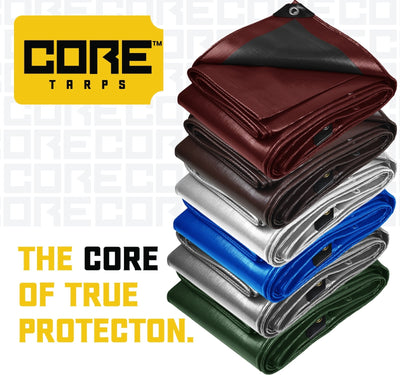 Core Tarps 20-ft x 35-ft Maroon Waterproof Commercial Polyethylene 20-mil Tarp