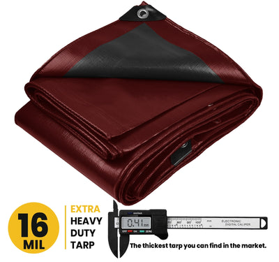 PROTARP 30-ft x 30-ft Maroon Waterproof Commercial Polyethylene 16-mil Tarp