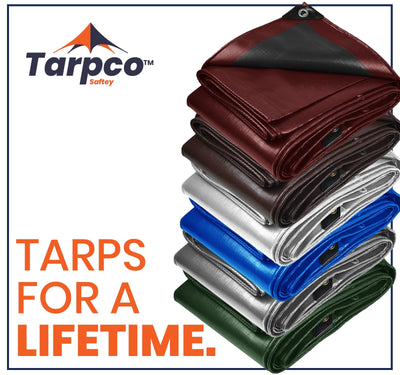 Tarpco Safety 9-ft x 12-ft Maroon Waterproof Commercial Polyethylene 14-mil Tarp