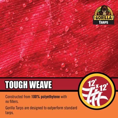 Gorilla 8-ft x 6-ft Red Water Resistant Standard Polyethylene 8-mil Tarp