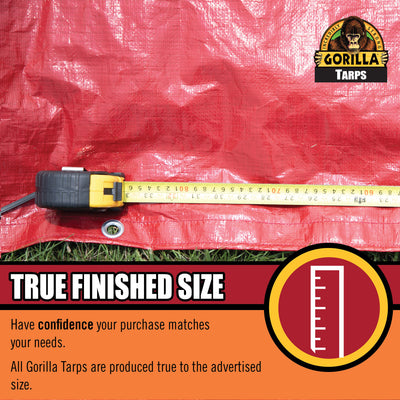 Gorilla 14-ft x 10-ft Red Water Resistant Standard Polyethylene 8-mil Tarp