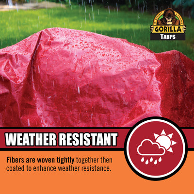 Gorilla 8-ft x 6-ft Red Water Resistant Standard Polyethylene 8-mil Tarp