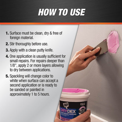 DAP DryDex 32-oz Color-changing Interior/Exterior White Spackling