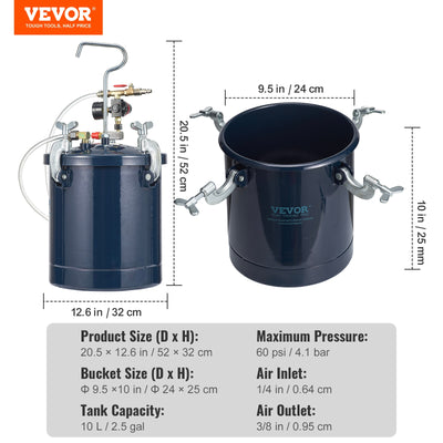 VEVOR 30L Spray Paint Pressure Pot Tank 1014-fl oz Paint Pail