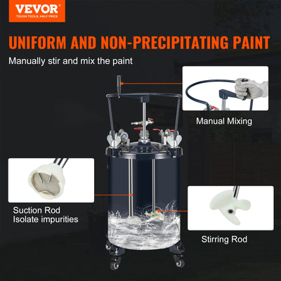 VEVOR 10L Spray Paint Pressure Pot Tank 338-fl oz Paint Pail