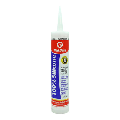 Red Devil 100% Silicone 12-Pack 9.8-oz Clear Silicone Caulk