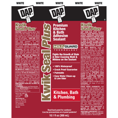 DAP Kwik Seal Plus 10.1-oz White Paintable Latex Caulk