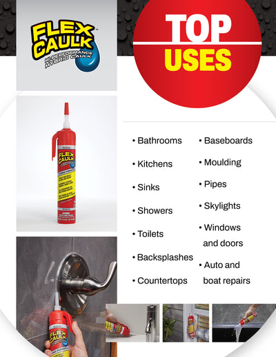 Flex Caulk 9-oz White Paintable Advanced Sealant Caulk