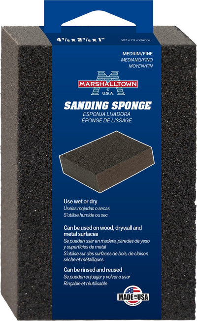 Marshalltown Sanding Sponge Dual-Angled Medium/Fine Grit Medium Multi-grade Pack Grit Sanding Block 2.88-in x 4.88-in