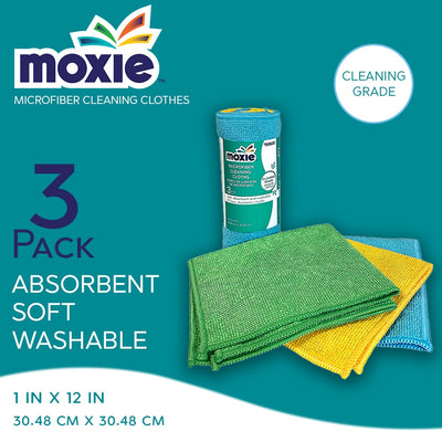 MOXIE Cleaning Cloths 3-Pack Microfiber Cloth