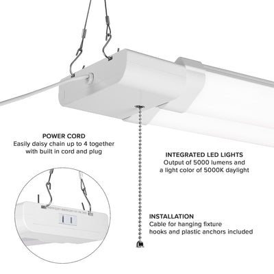 Maxxima 5000-Lumen LED Plug Hanging Work Light