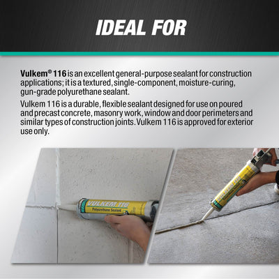 DAP Vulkem 116 10.1-oz Gray Paintable Polyurethane Caulk