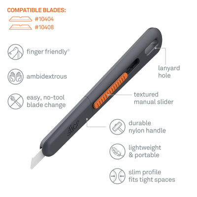 Slice Manual Slim Pen Cutter 6.5Mm 1-Blade Retractable Utility Knife