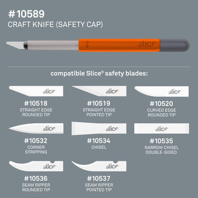 Slice Straight Handle Utility Knife with 0.59-in Zirconium Oxide Blade - Finger-Friendly & Rust-Proof