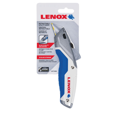 LENOX 3/4-in 3-Blade Retractable Utility Knife with On Tool Blade Storage